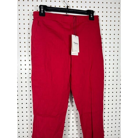 Theory Treeca pull on cherry good crunch pants size 4 - Picture 4 of 10